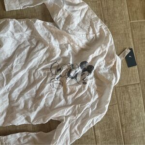 Disney Tommy Bahama White linen shirt with Mickey Mouse M NWT